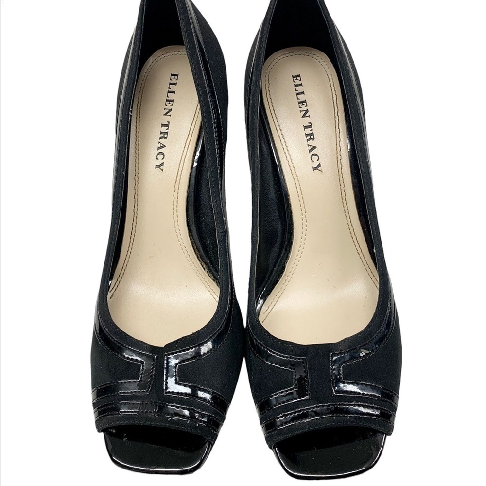 Ellen Tracy Randy Classic Black Open Peep Toe
Pump Size 8